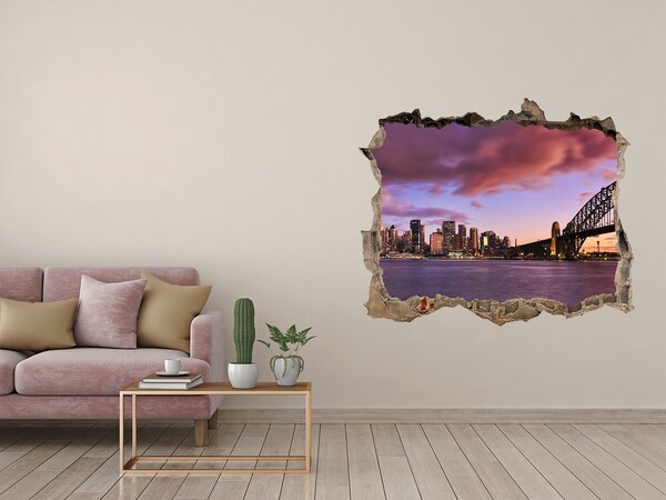 Autocolant de perete gaură 3D Vedere a orașului Sydney