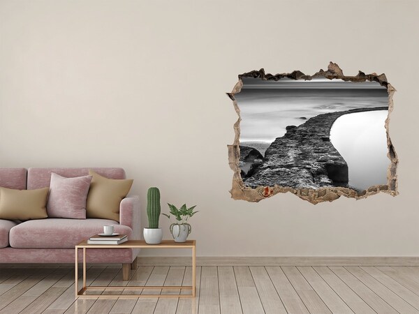 Fototapet 3D gaură în perete Bulevard de piatră lângă mare