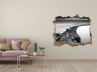 Fototapet 3D gaură în perete Bulevard de piatră lângă mare