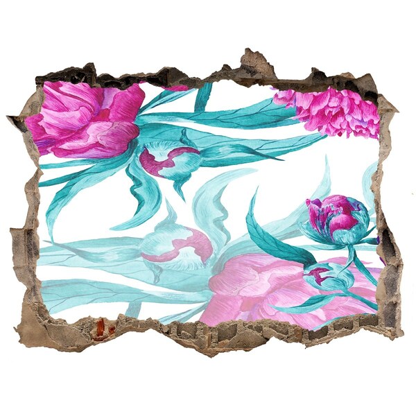 Autocolant autoadeziv gaură Grădina de flori din spatele zidului