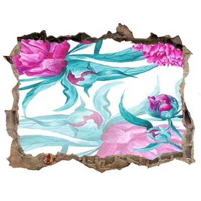 Autocolant autoadeziv gaură Grădina de flori din spatele zidului