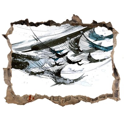 Autocolant de perete gaură 3D Abstracție modernă într-o gaură