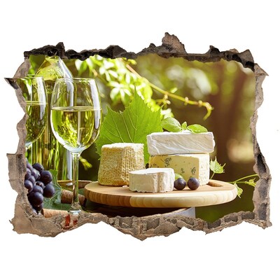 Autocolant gaură 3D Plăceri cu brânză la soare