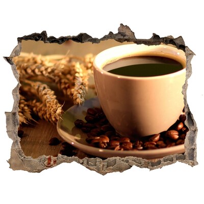 Autocolant gaură 3D Cafea cu boabe