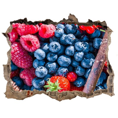 Fototapet un zid spart cu priveliște Gaură fructată în perete