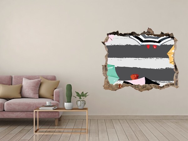 Autocolant gaură 3D Plajă misterioasă cu umbrele