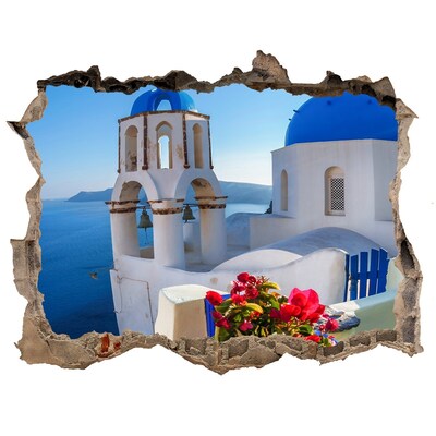 Autocolant de perete gaură 3D Santorini, grecia