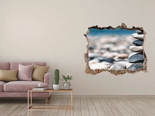 Autocolant gaură 3D Pietre pe plajă