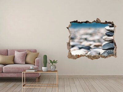 Autocolant gaură 3D Pietre pe plajă