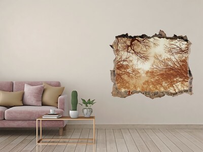 Samoprzylepna dziura na ścianę naklejka Reflecția copacilor într-un zid ruinat