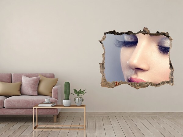 Fotoobraz dziura na ścianę O față senzuală într-un zid spart