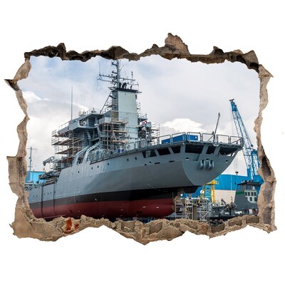 Fototapeta dziura na ścianę O navă în șantierul naval
