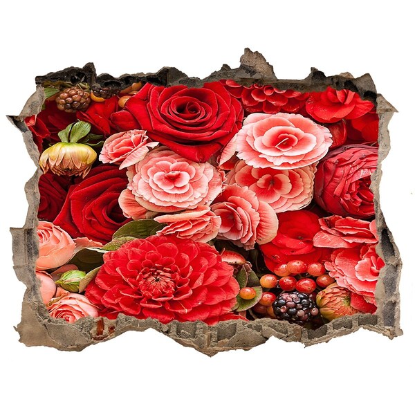 Samoprzylepna dziura na ścianę Explozie florală în beton