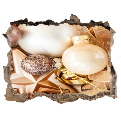 Fototapeta naklejka na ścianę Decorațiuni de Crăciun cu gaură în perete