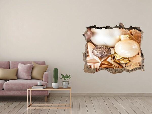 Fototapeta naklejka na ścianę Decorațiuni de Crăciun cu gaură în perete