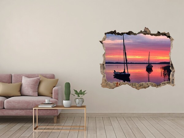 naklejka fototapeta 3D Sailboats la sunset