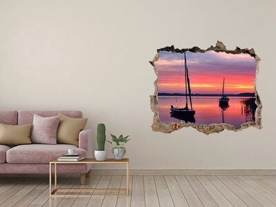 naklejka fototapeta 3D Sailboats la sunset