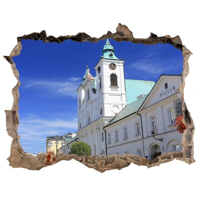 Fototapeta dziura na ścianę 3d Biserica istorică din oraș