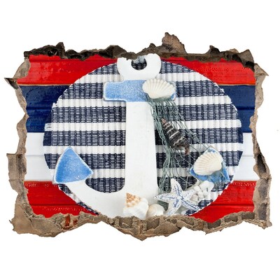 Samoprzylepna dziura ścienna 3D Aventură pe mare cu scoici