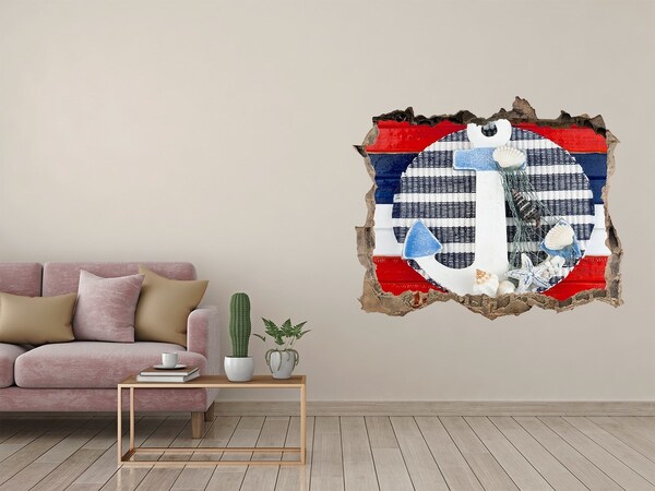 Samoprzylepna dziura ścienna 3D Aventură pe mare cu scoici