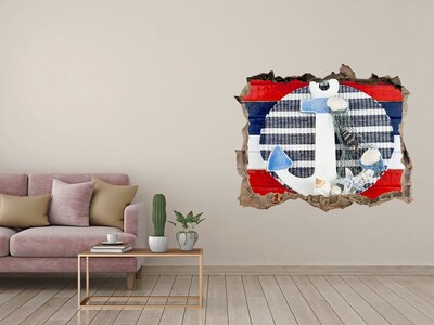 Samoprzylepna dziura ścienna 3D Aventură pe mare cu scoici