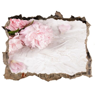 Samoprzylepna dziura naklejka beton Flori într-un zid dărâmat