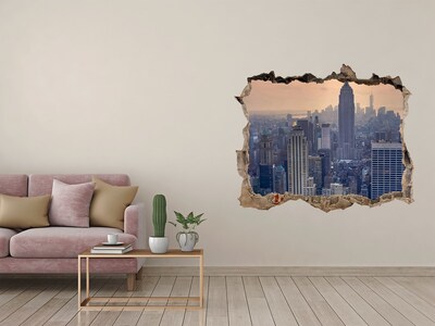 Fototapeta dziura na ścianę 3d Manhattan new york city