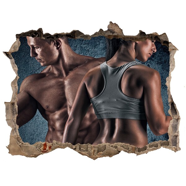 Foto zdjęcie dziura na ścianę Sală de sport în acțiune