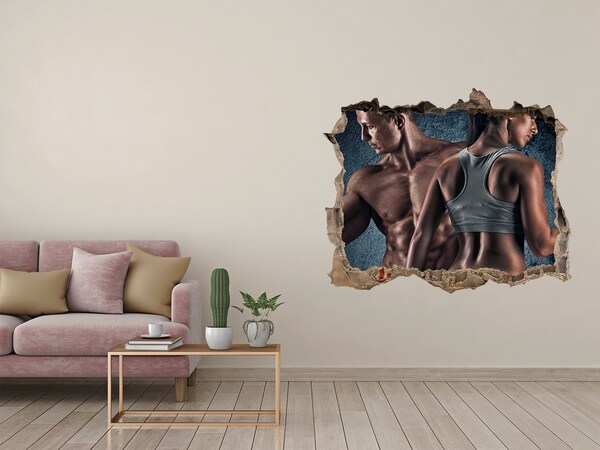 Foto zdjęcie dziura na ścianę Sală de sport în acțiune