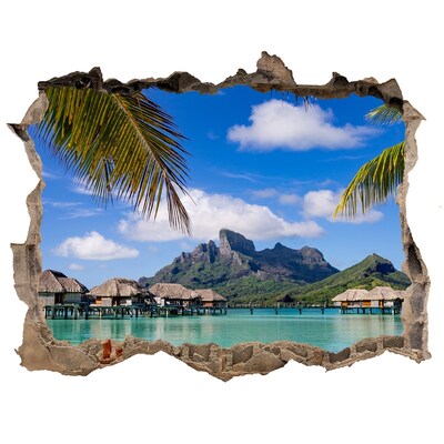 naklejka fototapeta 3D Palmieri pe bora bora