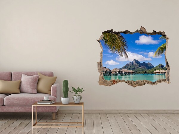 naklejka fototapeta 3D Palmieri pe bora bora