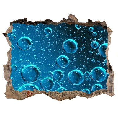 Autocolant 3D gaura cu priveliște Lumea subacvatică cu bule