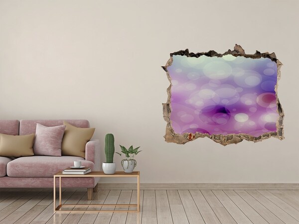 Autocolant 3D gaura cu priveliște Gaură colorată în perete