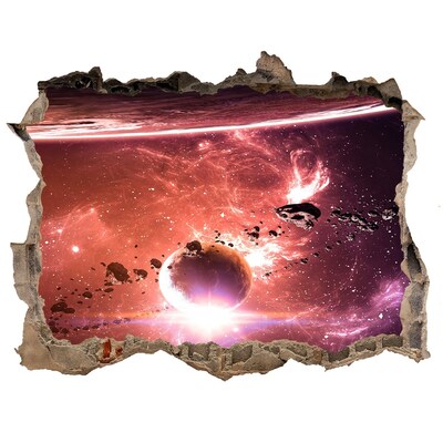 Fototapet un zid spart cu priveliște Galaxie