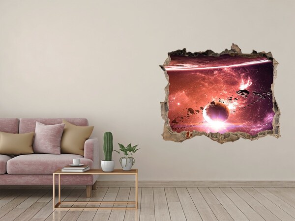 Fototapet un zid spart cu priveliște Galaxie