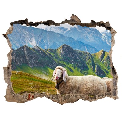 Fototapet 3D gaură în perete Oile în alpi