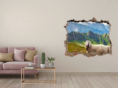 Fototapet 3D gaură în perete Oile în alpi