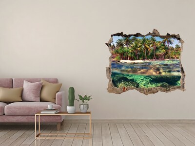 Autocolant gaură 3D Plaja tropicala