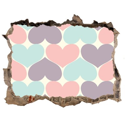 Autocolant gaură 3D Inimă în beton