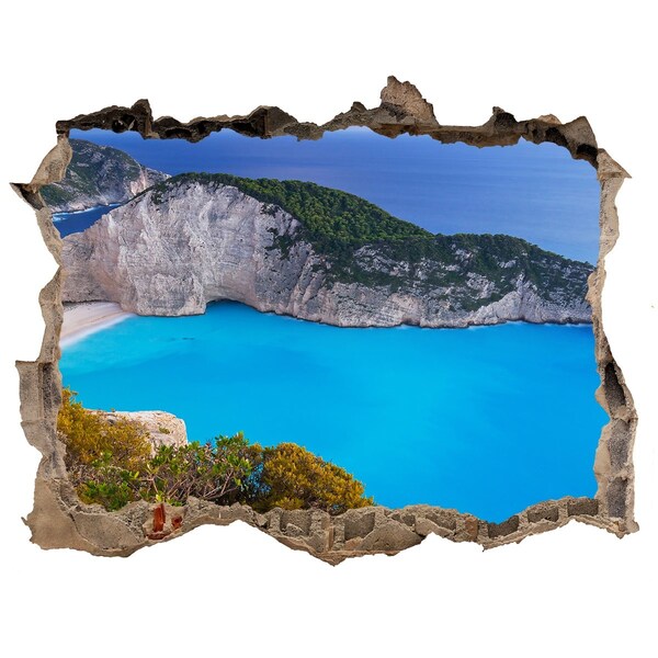 Autocolant de perete gaură 3D Golful Zakynthos