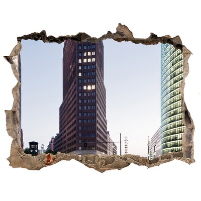 Autocolant 3D gaura cu priveliște Vedere a orașului modern