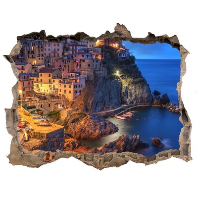 Fototapet un zid spart cu priveliște Manarola italia