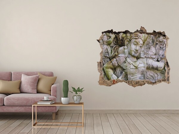 Autocolant de perete gaură 3D Zeitate în ruine