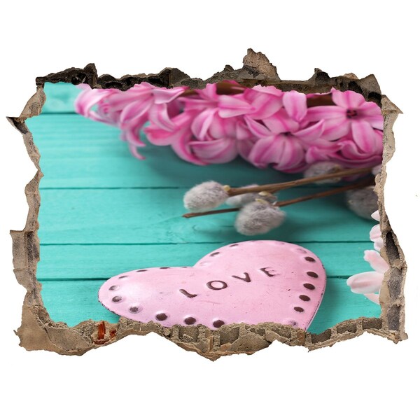 Autocolant de perete gaură 3D O inimă plină de iubire