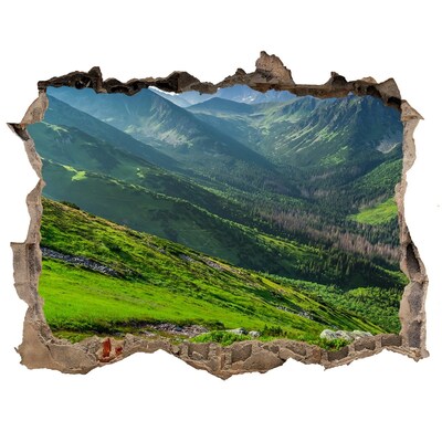 Autocolant 3D gaura cu priveliște Zori de zi în munți