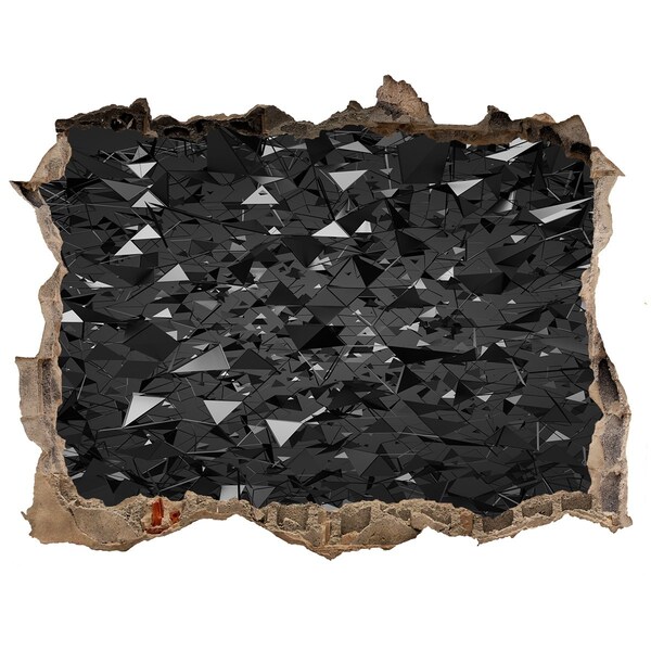 Fototapet un zid spart cu priveliște Abis negru în perete