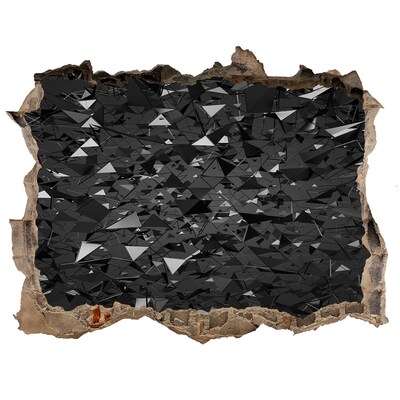 Fototapet un zid spart cu priveliște Abis negru în perete