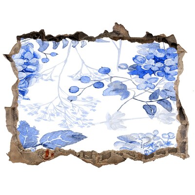 Autocolant autoadeziv gaură Vedere a florilor printr-o gaură în perete