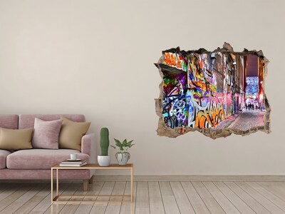 Fototapet 3D gaură în perete O stradă plină de graffiti