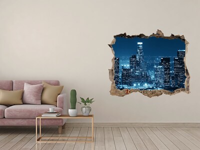 Fototapet un zid spart cu priveliște Vedere nocturnă a orașului Los Angeles
